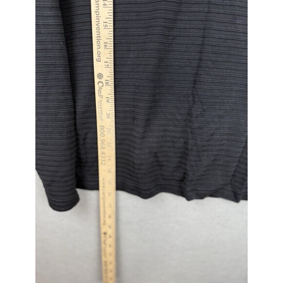 Armani Collezoni Men’s Ribbed Silk Patterned Knit 1/4 Zip-up Sweater Black L - Picture 4 of 6